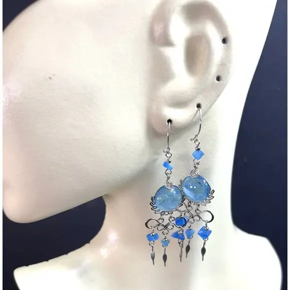 5 Pairs Handmade Earrings – Murano Style Glass & Rasta Bob Marley Design – Made - Picture 4 of 7